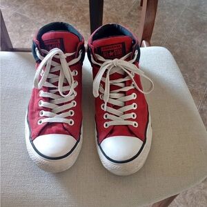 Converse Red and Black High Tops